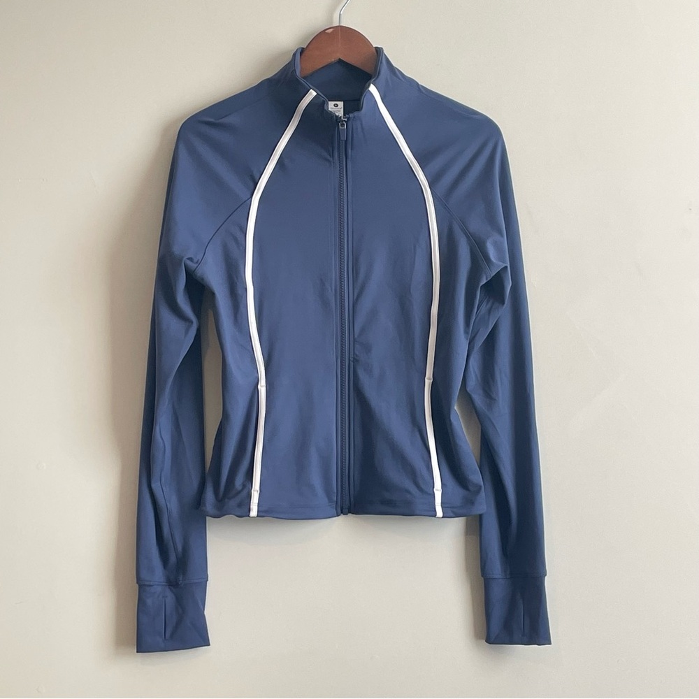 NWOT Velocity Active Stretch Dynamic Duo Jacket Thumb Holes Workout Yoga Sz L